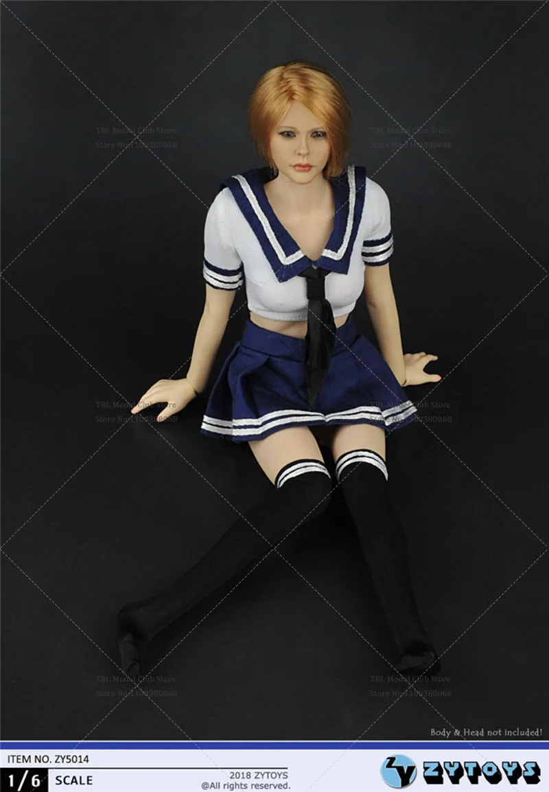 ZY5015 ZY5014 1/6 Sexy Women's Busty Fantasy/Crop Top Skirt Sailor Costume Uniform Model fit 12In BJD Doll Action Figure