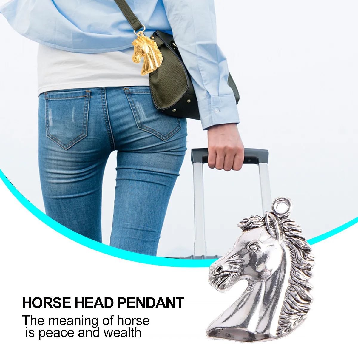 

40pcs Horse Head Pendant Alloy Diy Jewelry Craft Silver Golden For Necklace Bracelet Wedding Party Gift