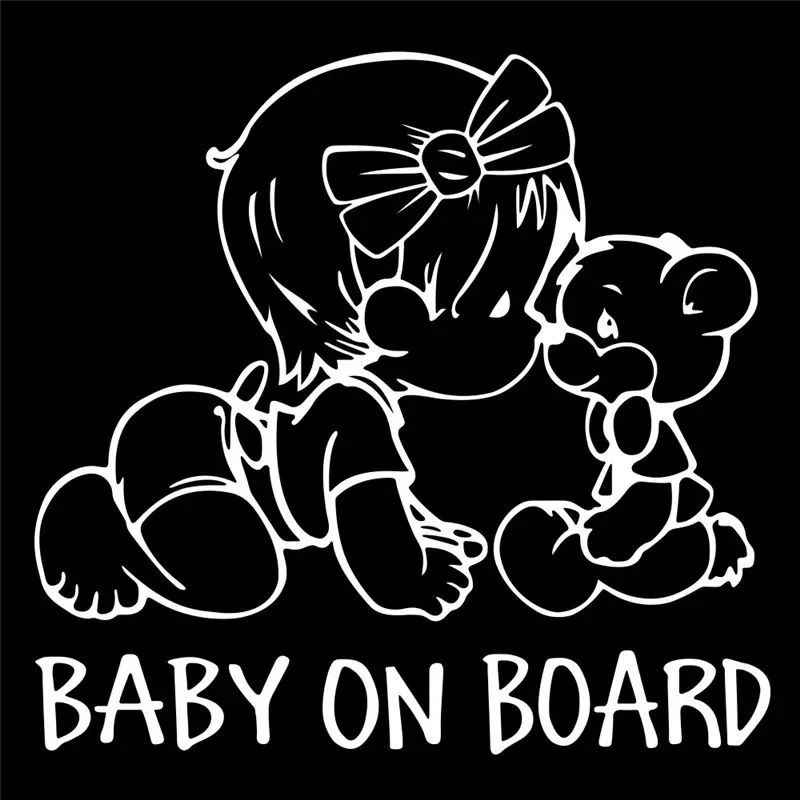 Car Sticker Lovely  Baby Girl on Board Accessories Warning Sign Vinyl Decal Auto Motorcycle Decoration Decals,15cm*15cm