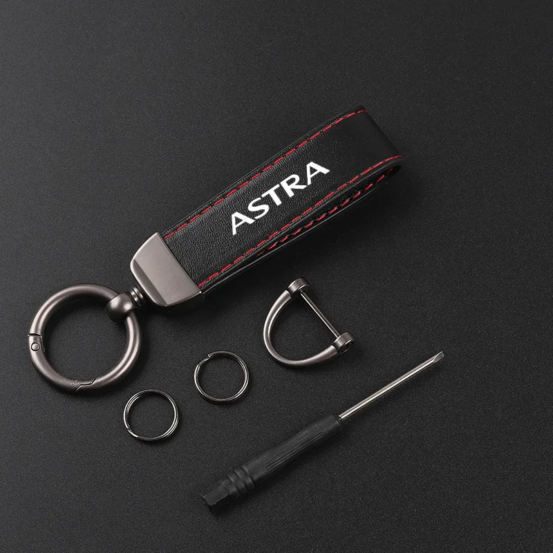 Deluxe Leather Keychain with Car Badge Keychain Pendant For opel ASTRA