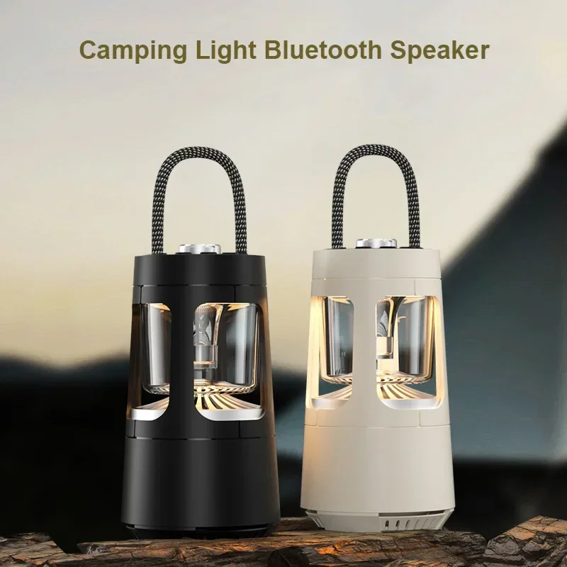 Portable Camping Bluetooth Speaker Tent Light Support TF Card Wireless HIFI Stereo 4000mAh Rechargeable Large Battery Soundbox