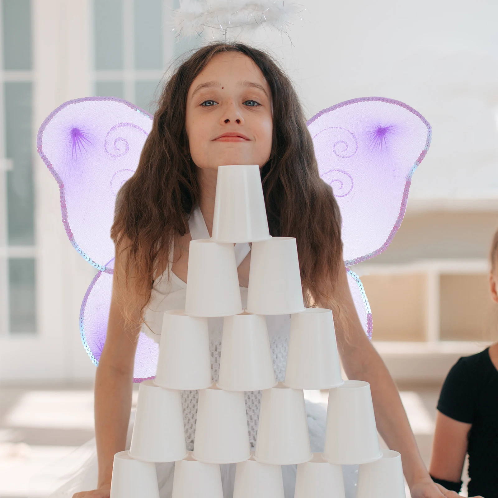 

Costumes 's Masquerade Party Dress-up Performance Props Butterfly Cape Wings Bulk Lavender