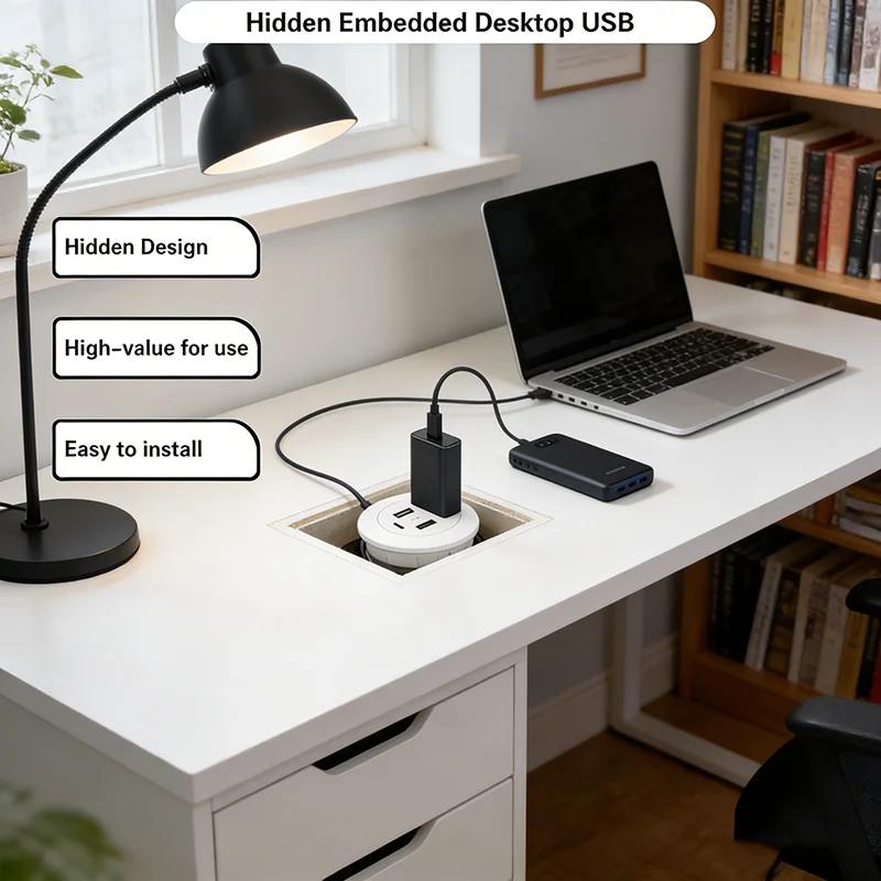 

Embedded Desktop USB2.0 To USB TYPE-C Charger Extension Cord 25PCS Mobile Tea Table Sofa Concealed Fast Charging Cable Connector