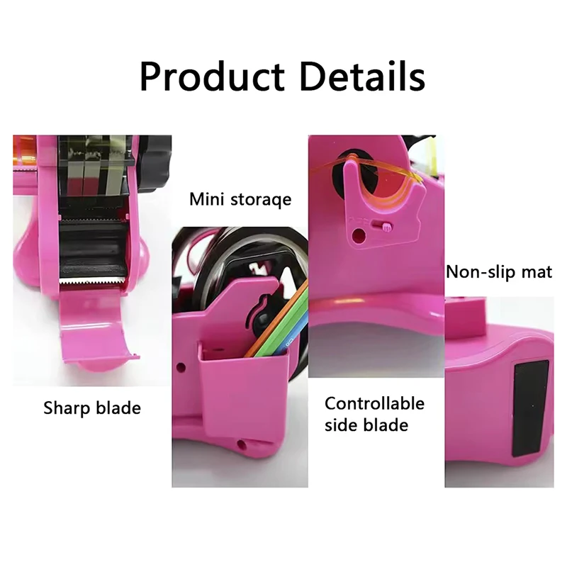 Dispensador de cinta semiautomático, dispensador de cinta térmica reutilizable de corte multirollo con compartimento para cinta de transferencia térmica