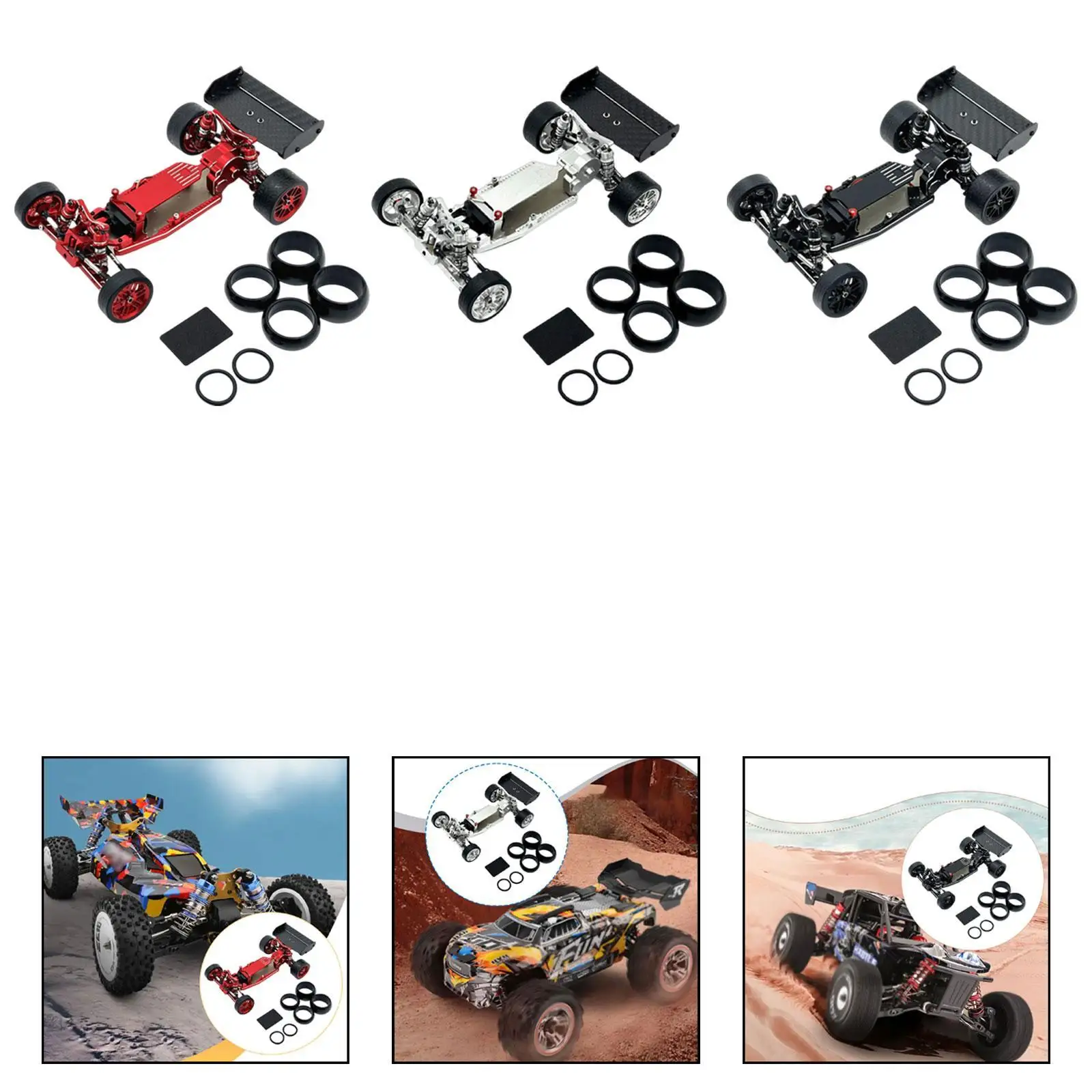 RC Car Frame Professional,Upgrade High Performance DIY Replace Part,Aluminum Sturdy Carbon Fiber for 1/24 Micro-b 244016