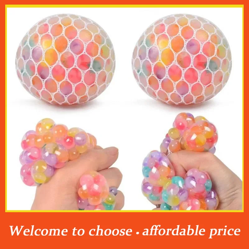 "Rainbow Sensory Stress Relief Ball  3D Fidget Toys For Adults Kids Anti-Anxiety Silent Non-Toxic Toy For Office Classroom