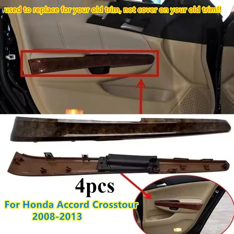 

Wood Armrest Door Panel Cover Trim Replace For Honda Accord Crosstour 2008-2013