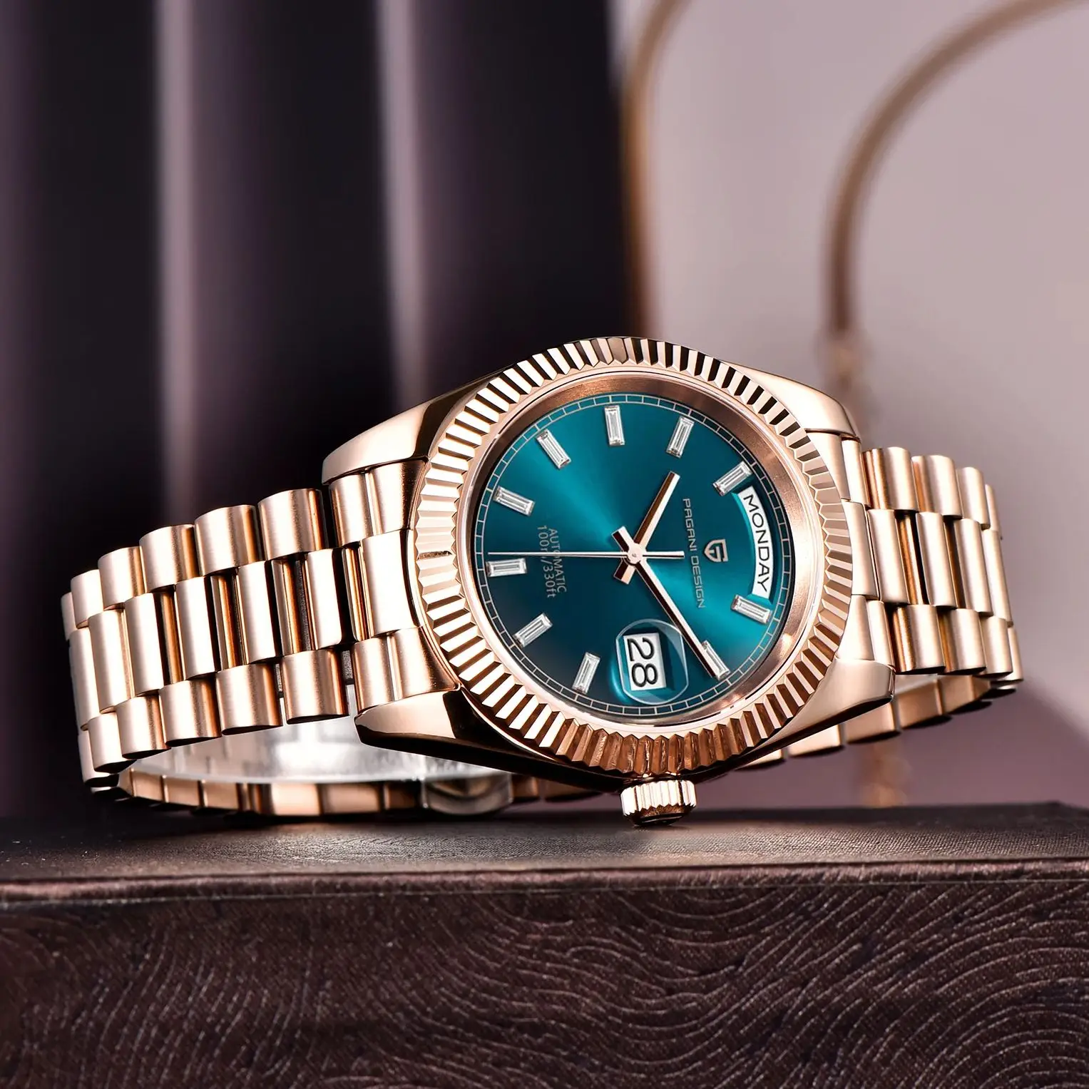 PAGANI DESIGN DD40 ساعات رجالية فاخرة باللون الذهبي الوردي ساعة ميكانيكية أوتوماتيكية للرجال AR الياقوت الزجاج تاريخ ساعة معصم الرجال 2024 #5