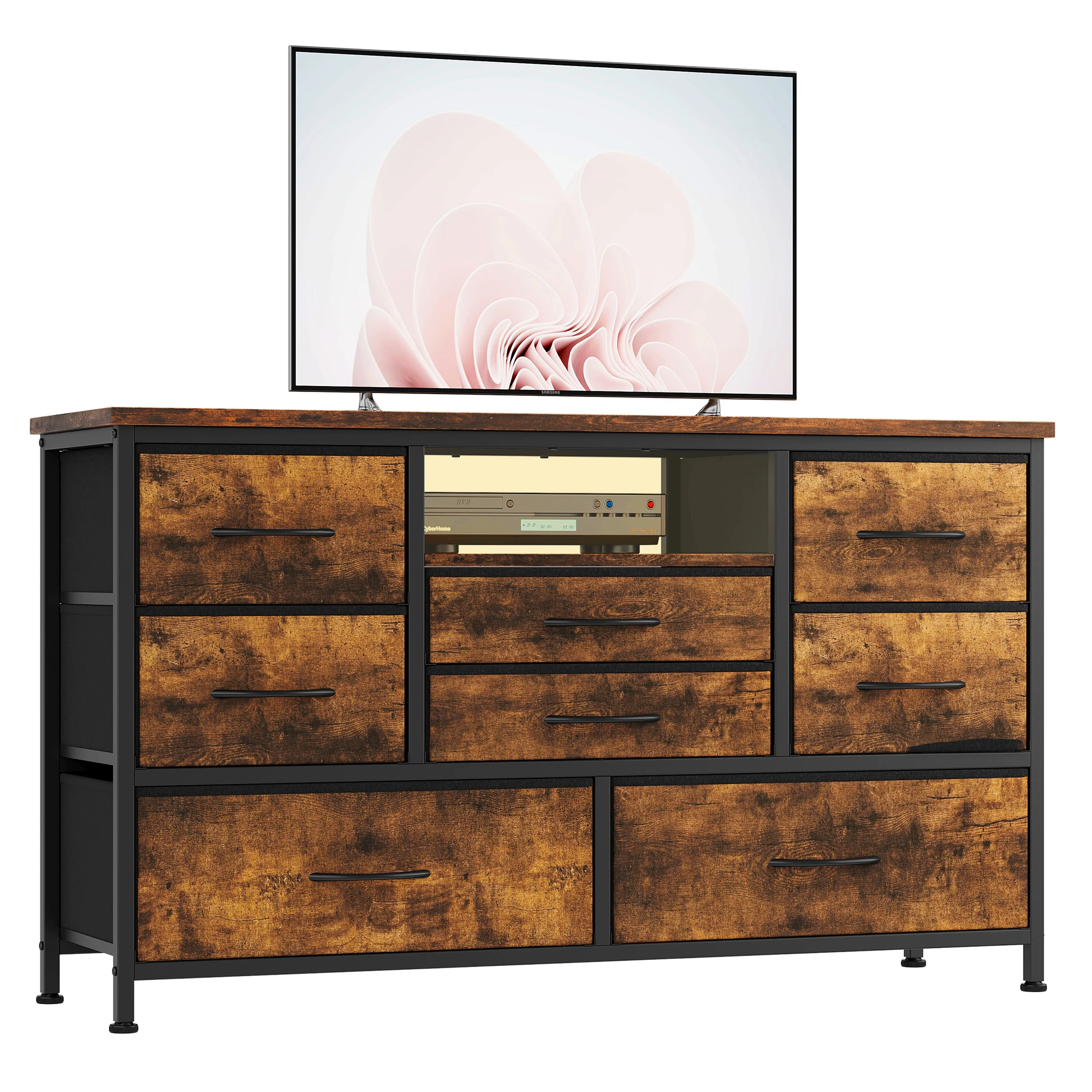 

8 Dresser TV Stand with Power Outlet & LED for 55'' TV, Long Dresser Wide Console Table for Storage in Closet, Living Room