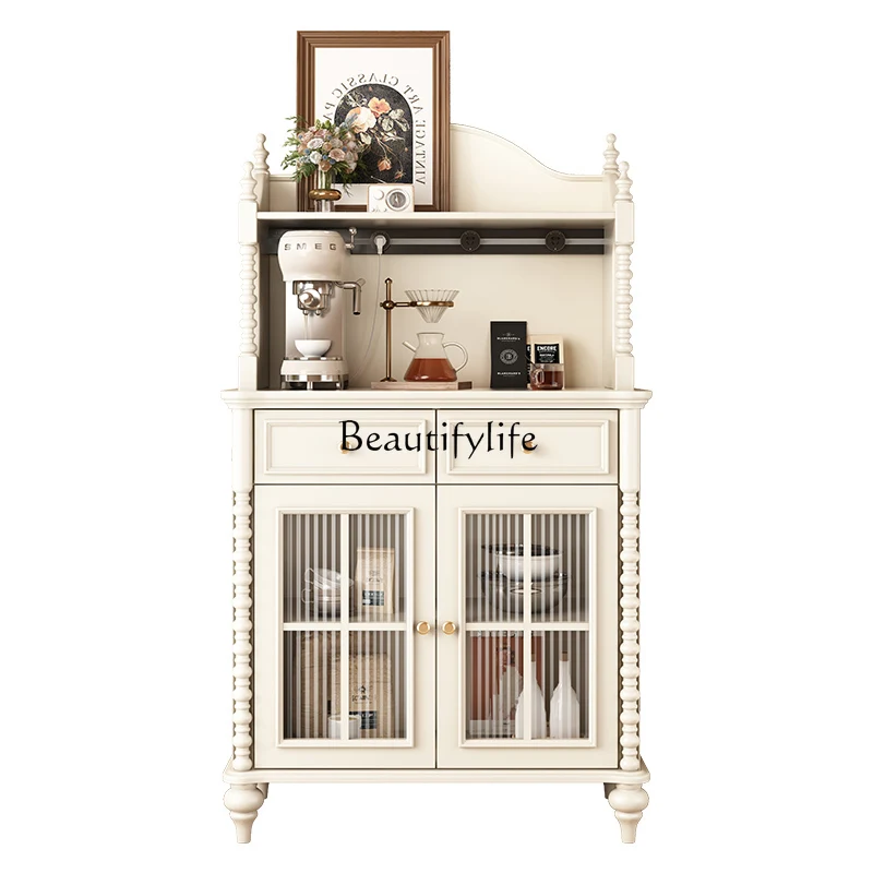 

French retro solid wood dining side cabinet living room against the wall antique locker