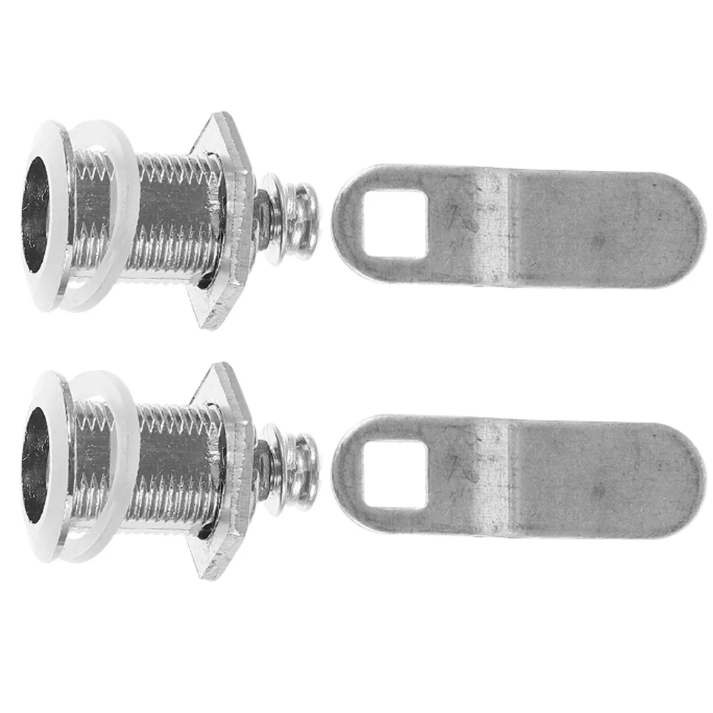 

2 Sets Trash Can Lock Silver Outdoor Triangle Slot Lock for Garbage Bins Replacement Latches Secure Lid Set Stainless Steel