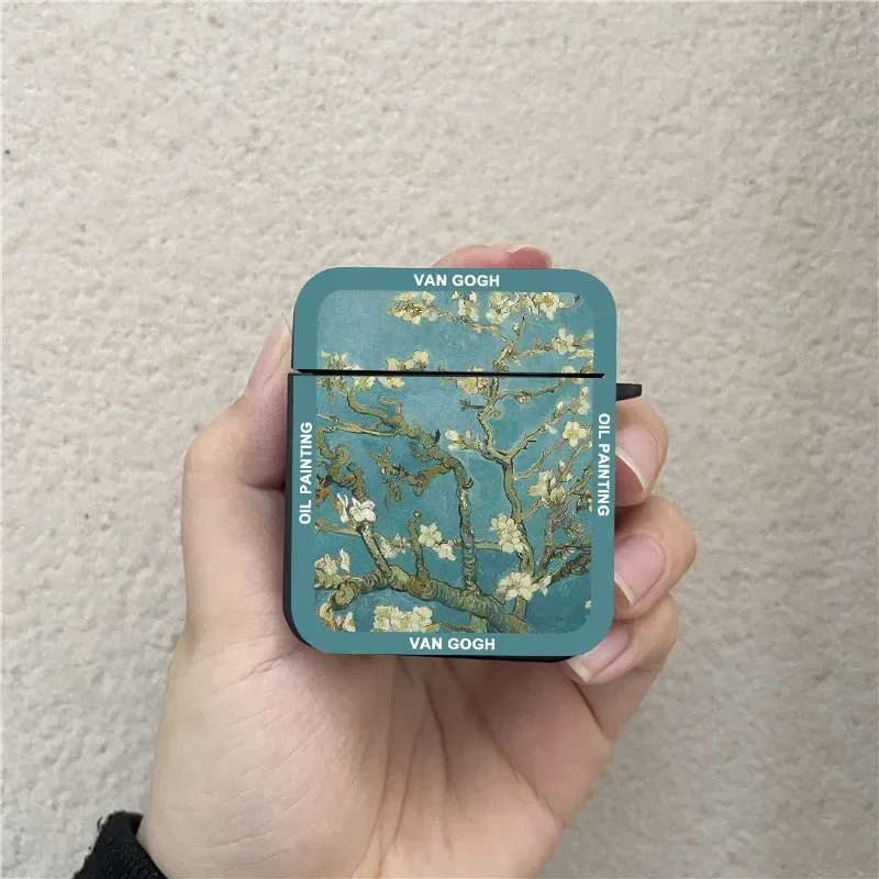 Retro Art Van Gogh Oil Painting Earphone Case For Apple AirPods Pro 2 Vintage Hard Silicone Headphone Cover For Air Pods 4 3 2 1