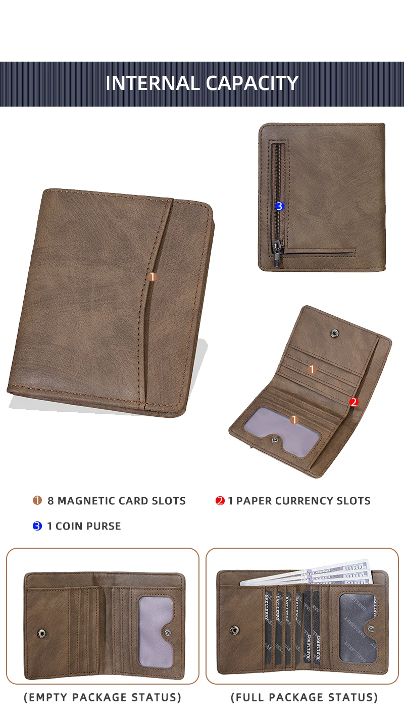 New Men Wallets Leather Purse Man Slim Card Horders Quality Male Short Multi-card Wallet Coin Pocket Purse