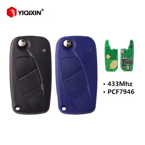 YIQIXIN For Fiat 500 Bravo Punto Linea Ducato Doblo Qubo Fiorino Folding Remote Car Key 3 Button 434Mhz ID46 PCF7946 Chip