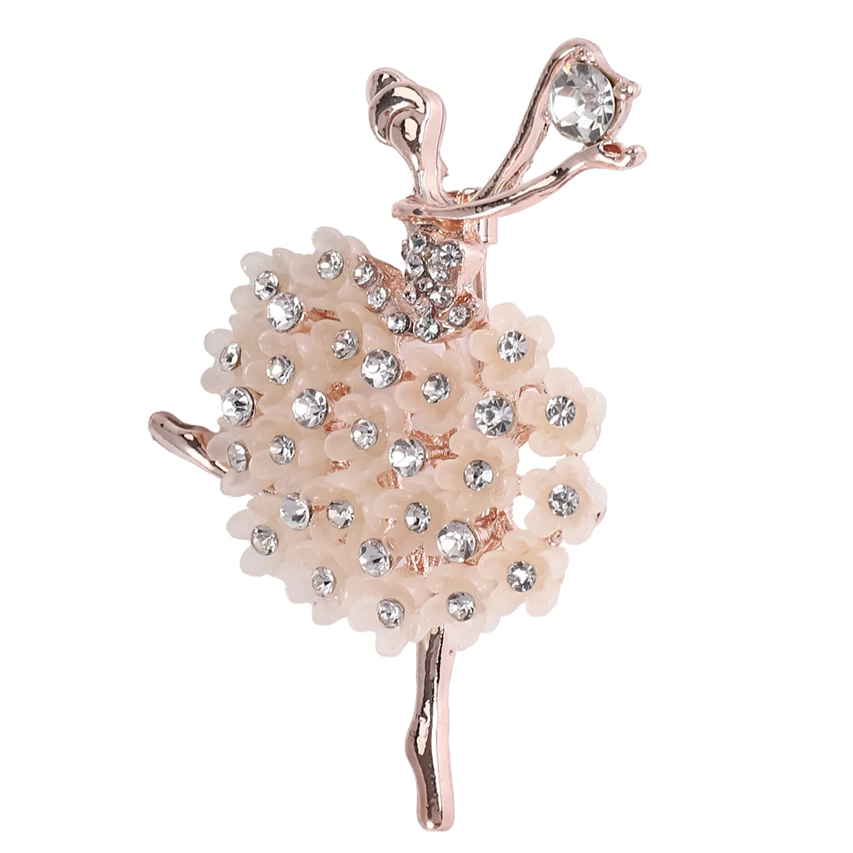 AOAO-Ballet Angel Girl مكعب حجر الراين الديكور بروش دبوس لمعطف سترة