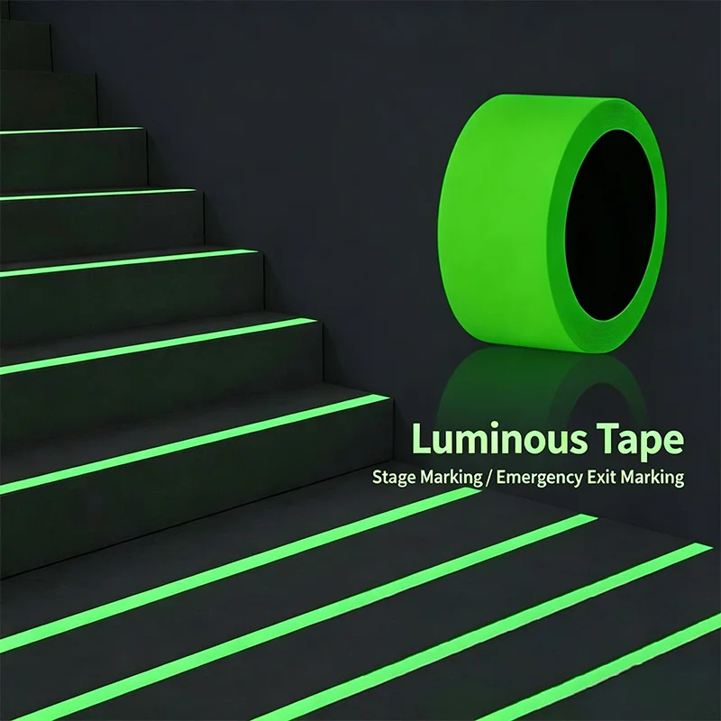 Glow in The Dark Tape, Self-Adhesive, Waterproof,  for Emergency Exit, Stairs, Home Decor, Stage, Outdoor Safety Marking