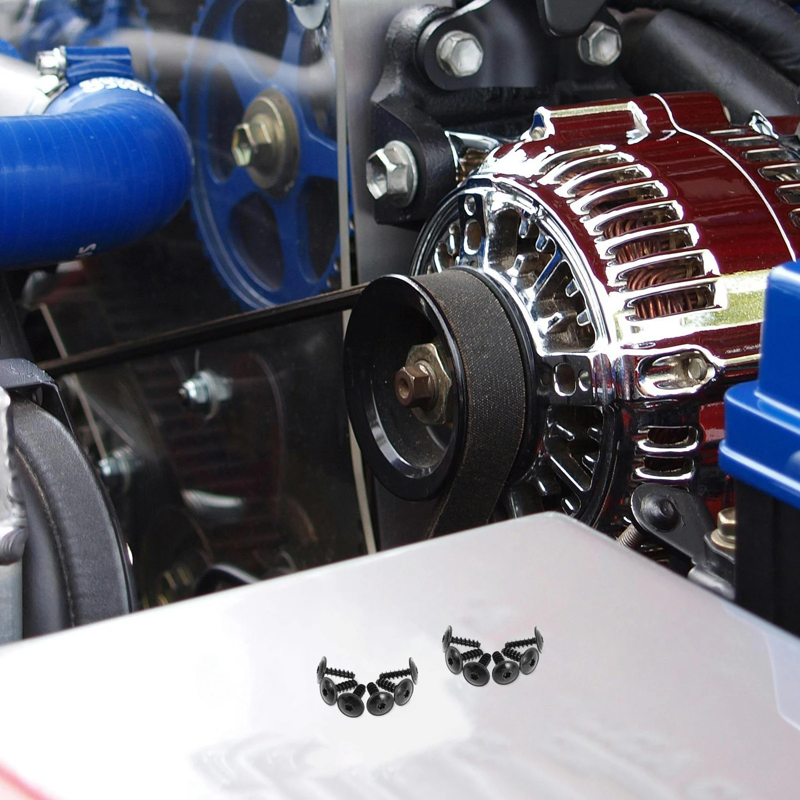 

50Pcs Car License Plate Screws Self Tapping Metal for Mud Flap Splash Shield Skid Plate Mount Fix Replacement Automotive