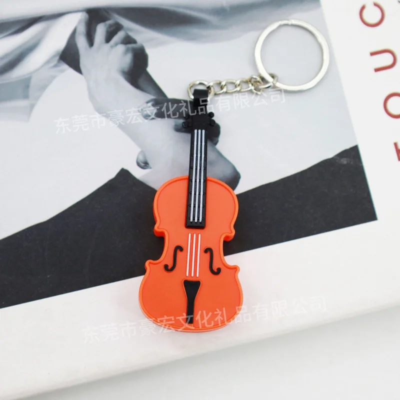 【Spot Goods】Sound-making violin keychain Simulated Musical Instrument Pendant Accessories
