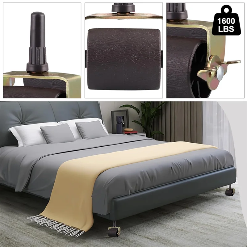 ABKO-Para rodízios de estrutura de cama, capacidade pesada com freios para rodízios de cama para peças de reposição de cama