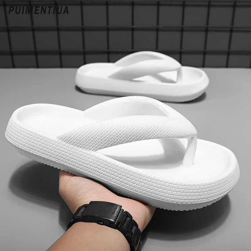 

Breathable Beach Men Slippers Thick Platform Women Men Flip Flops Summer Leisure Slides Mens Shoes Lightweight Soft Eva Sandals