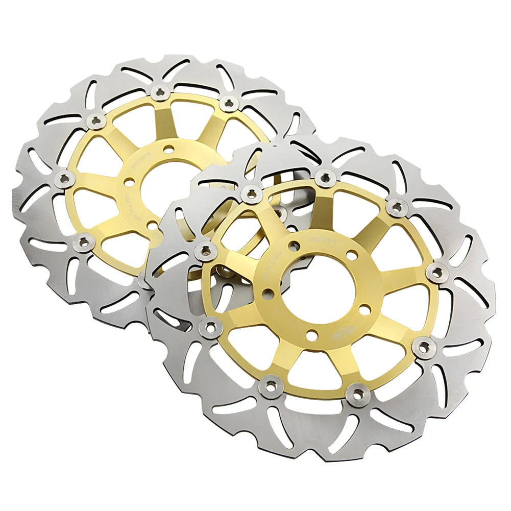 1Pair Motorcycle Front Brake Disc Rotors For Suzuki GSX750/750F/600F/R400 & SV 650/S DER./IZO. & RF600/400R Gold