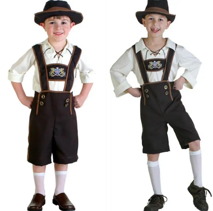 Deutsch Oktoberfest Bier Kostüm Dirndl Kinder Cosplay Kostüm Halloween Party Kleidung Junge Mädchen Kellner