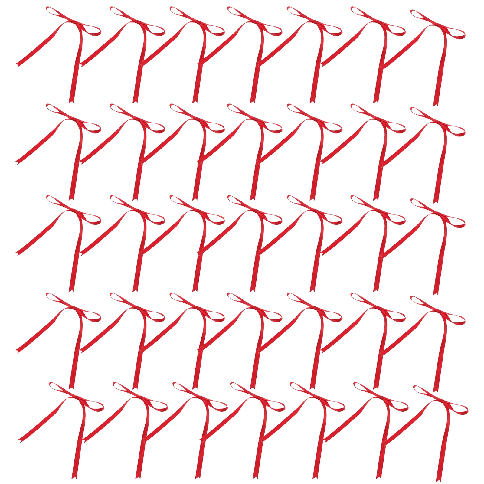 

100Pcs Handmade Bows Long Tail Christmas Ribbon Decorations Satin Bow for Tree Wreath Chair Gift Wrapping Boxes Red Ornament