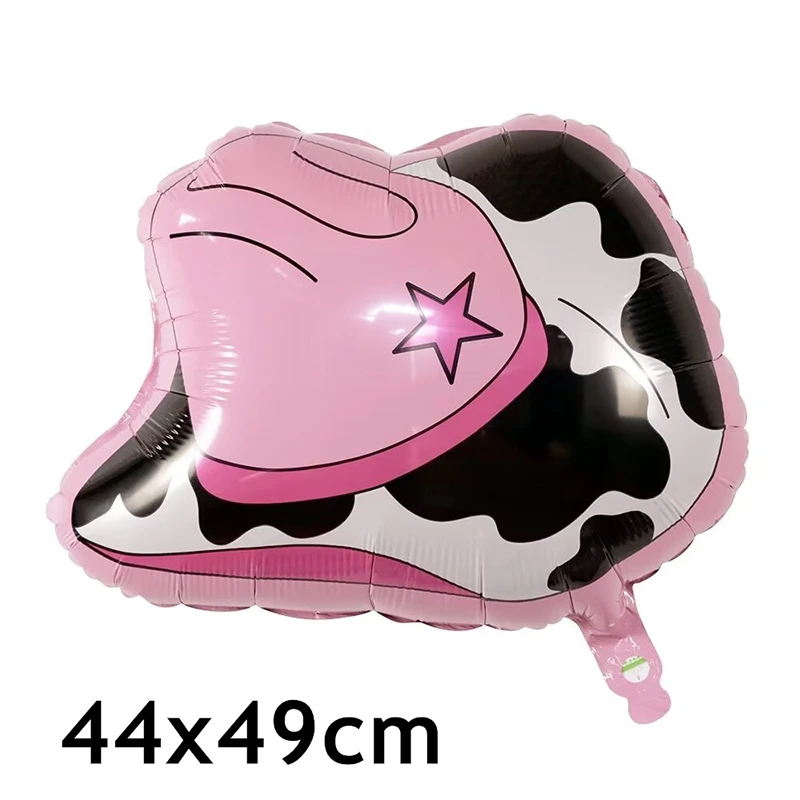 6 stücke Western Cowboy Themen Party Folie Helium Ballon Boot Form Ballons Hut Western Pferderennen Themen Geburtstag Kuh Luft globos – Detail 7