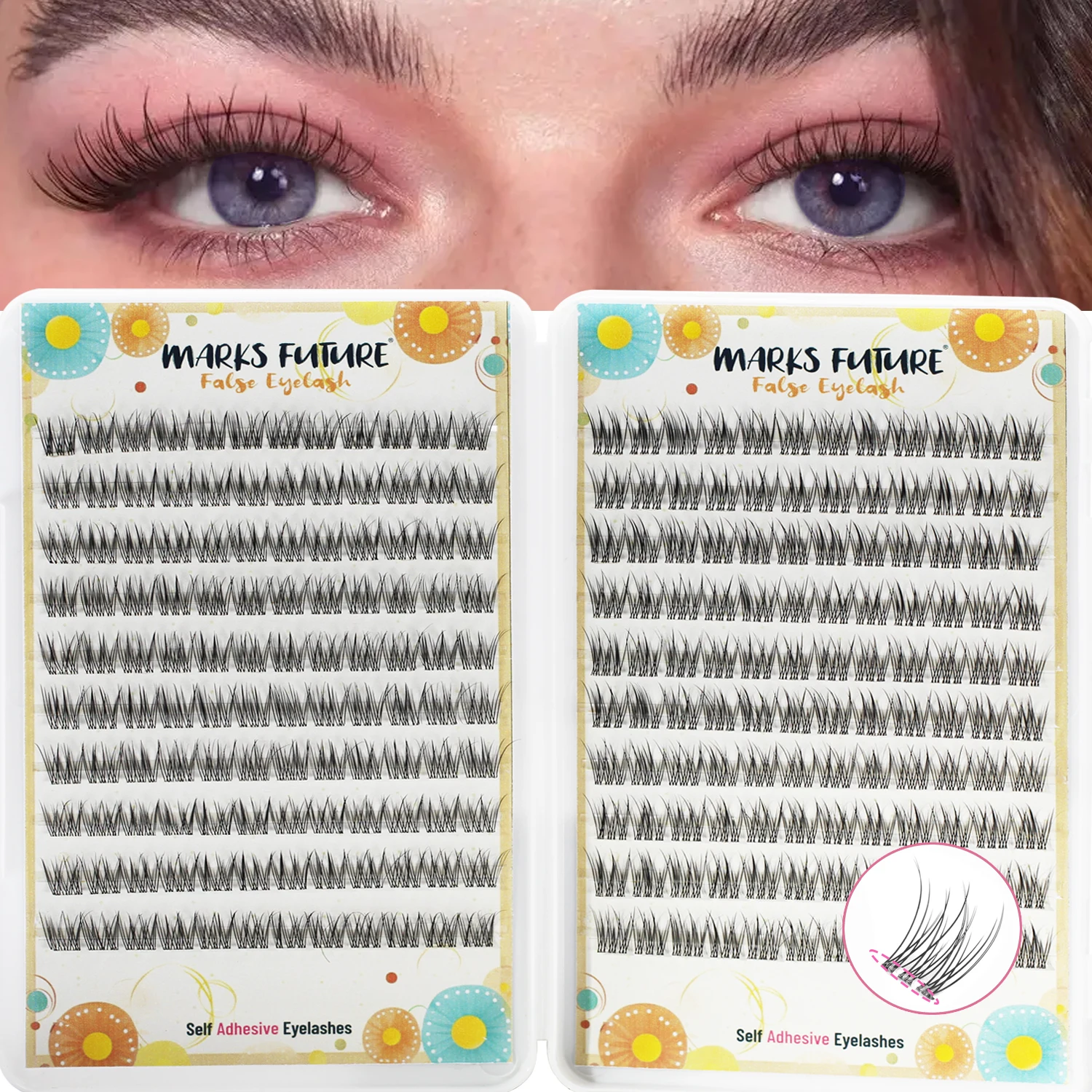 Eyelash Extension Japanese Style - Self-Adhesive Mermaid False Eyelashes: 240-Piece Pack