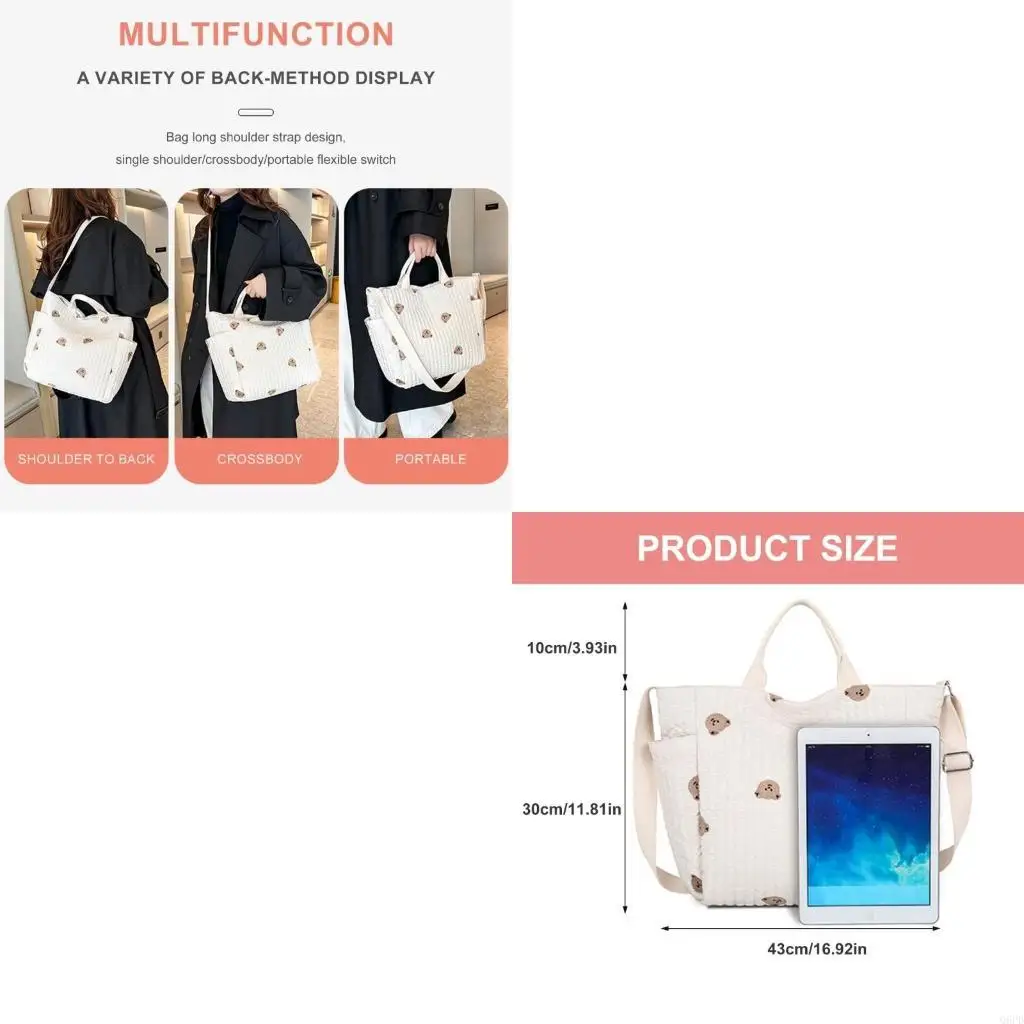 

Multifunctional Diaper Bag For Mom Spacious with Multiple Pockets Travel Handbag