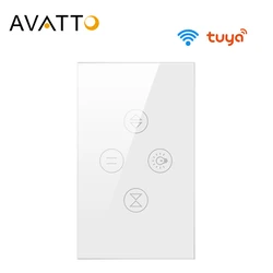 AVATTO-interruptor de luz de cortina con WiFi para persiana enrollable, dispositivo con Motor eléctrico, Automatización del hogar inteligente, funciona con Alexa y Google Home, Tuya