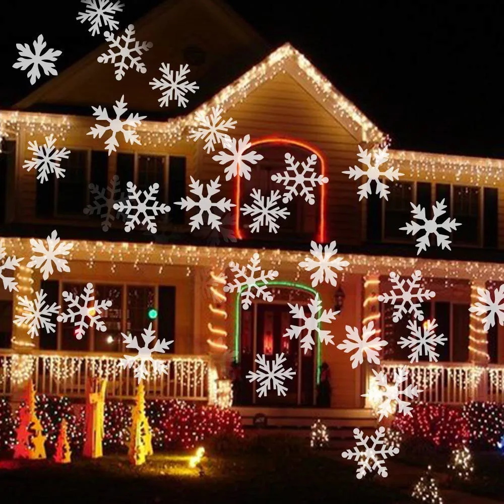 

Solar Snowflake Projetcor Light Outdoor Waterproof Lanscape Light Lawn Lamp White Moving Snowfall Projector for New Year Decor