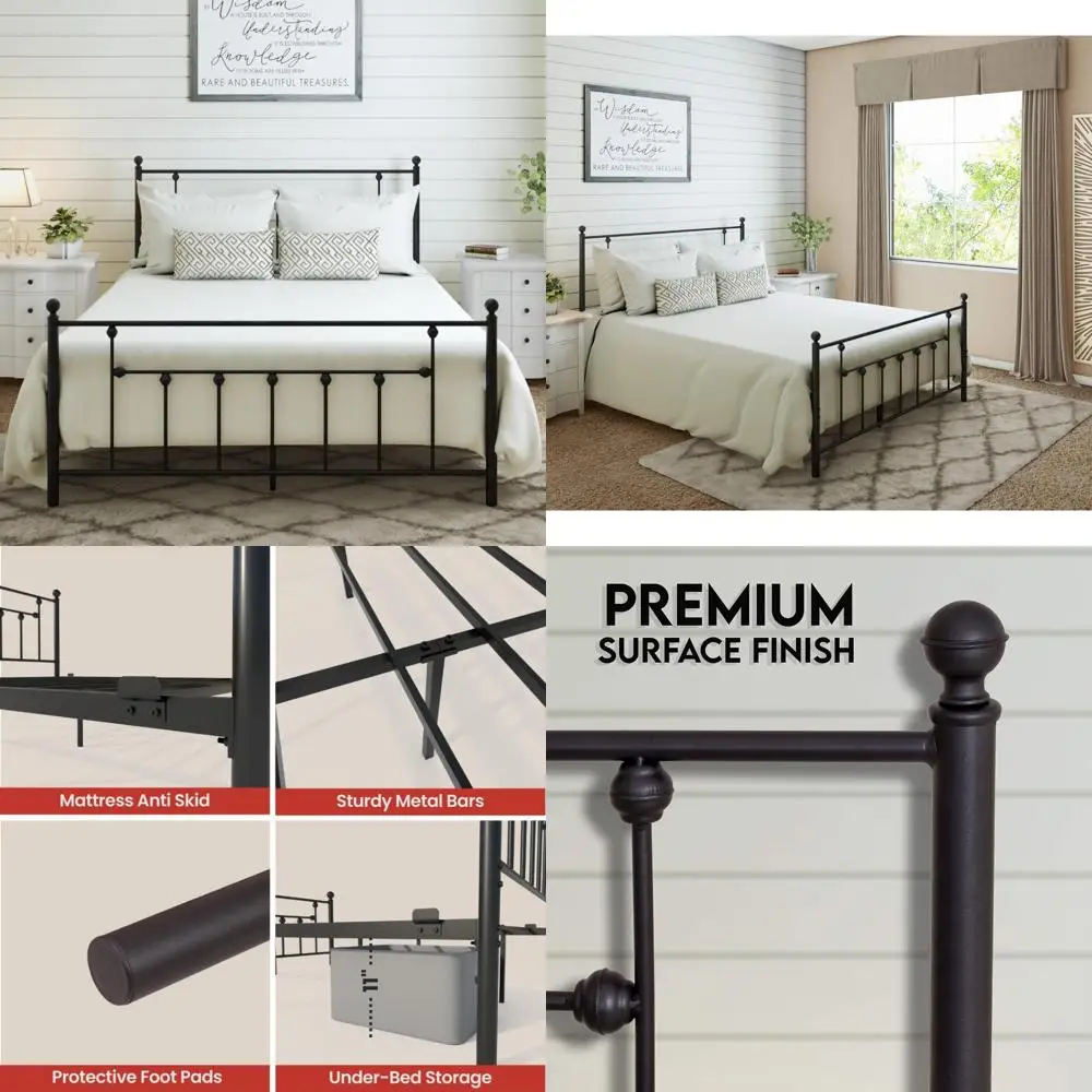 클래식 금속 플랫폼 침대 프레임 이미지