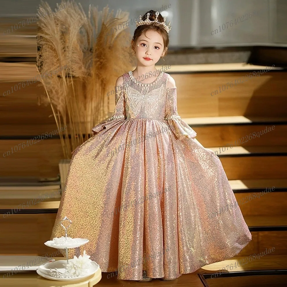 

New Pink Princess Special Occasion Flower Girl Dress Wedding Pary Prom Birthday First Communion Baby Child Kid Pageant Gown A28