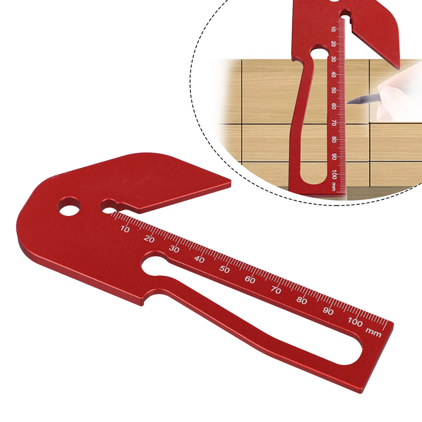 1Pc Ruler Scriber Gauge Center Scribe Measuring Tool Center Finder Woodworking 45/90Degree Right Angle Line Gauge
