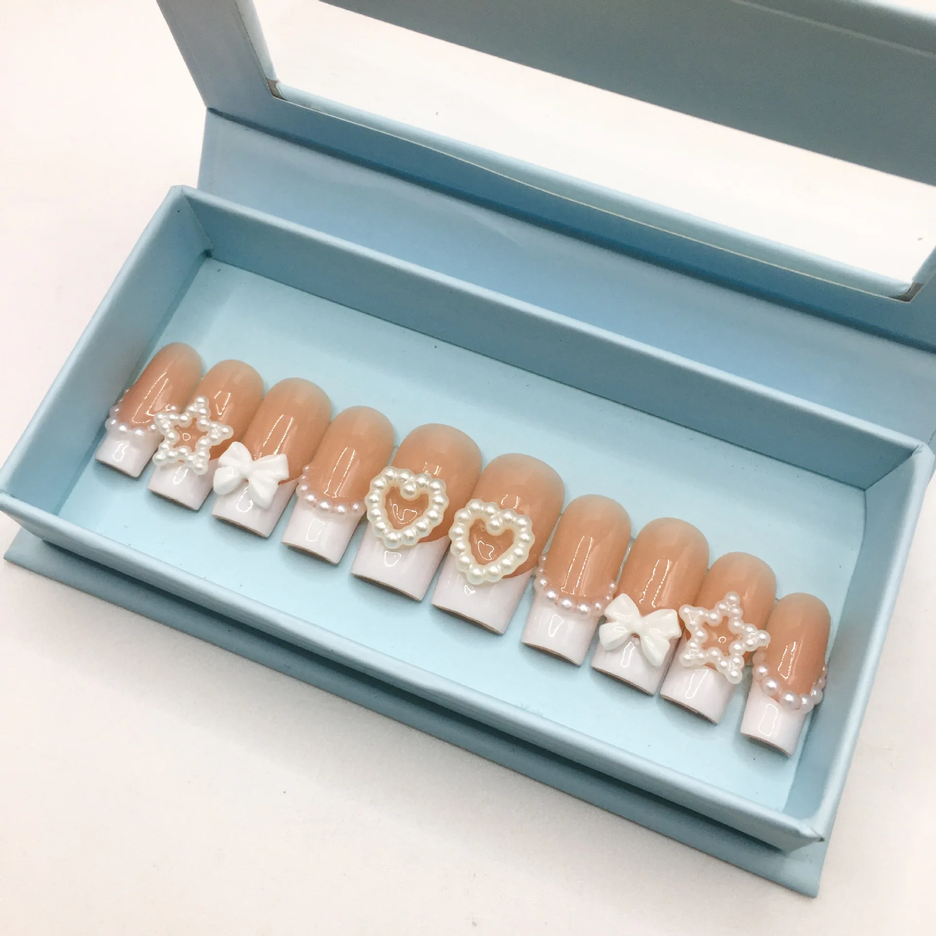 Bulk Wholesale Custom Nail Boxes Empty Paper Palm Packaging Box for Beauty Salon Private Logo Personalized Nail Box