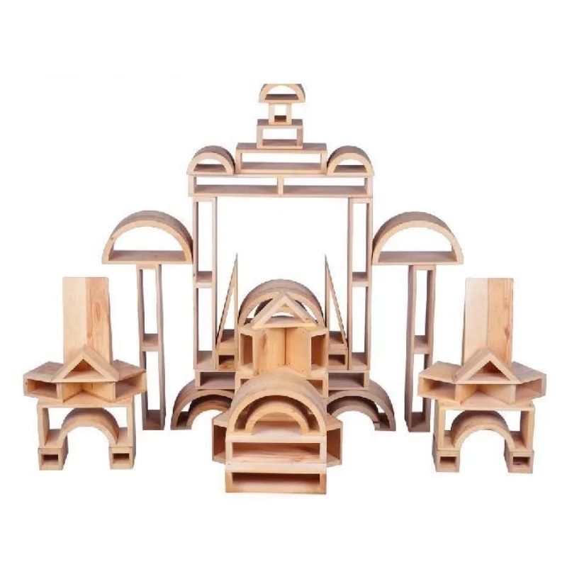 Wooden extra large hollow building block