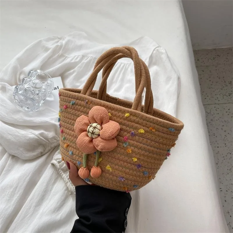 

2025 New Women's Summer Handbag – Boho Woven Tote Bag, Cotton Rope Beach Bag, Fashionable Crossbody Purse, Unique Designer Shoul