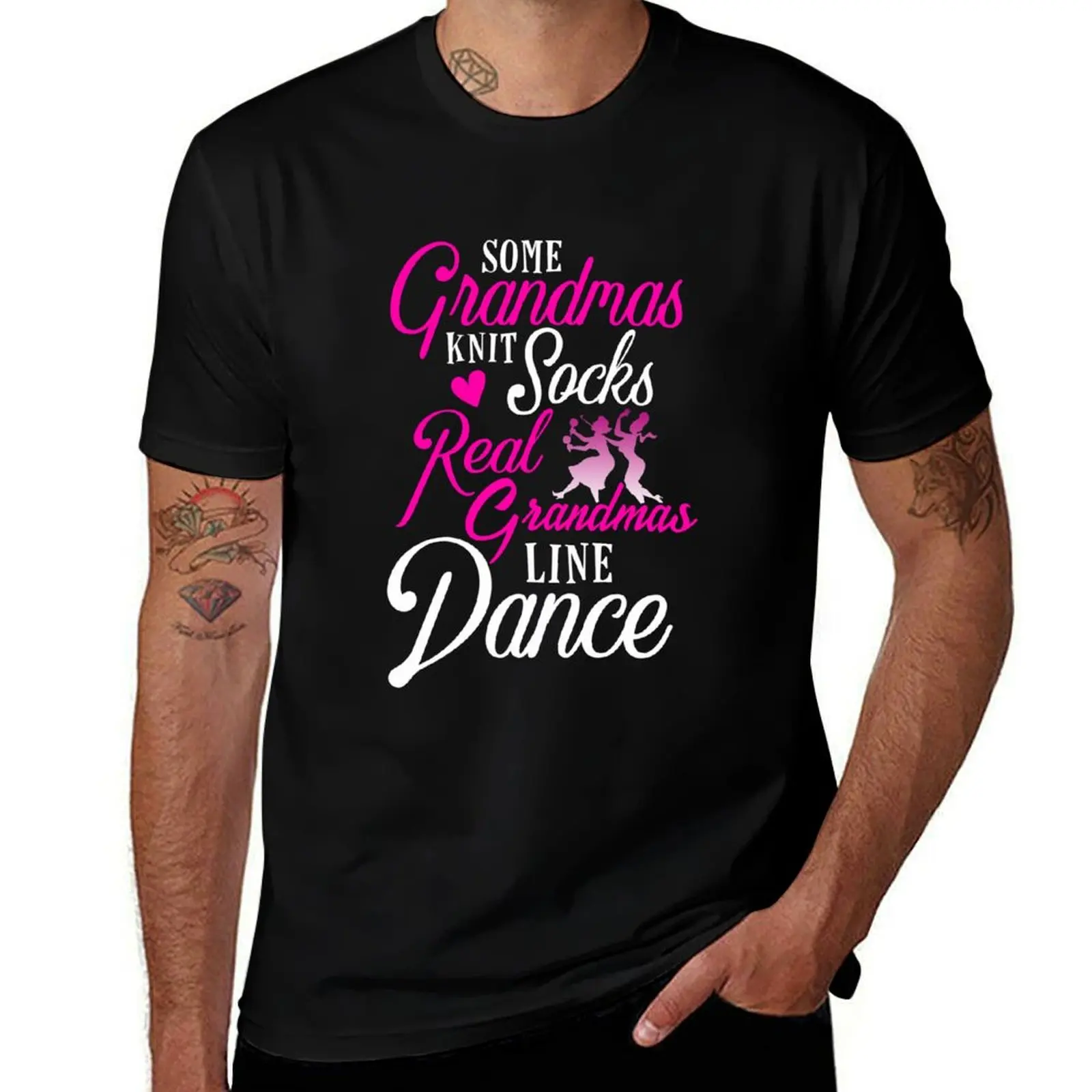 Some Grandmas Knit Socks Real Grandmas Line Dance T-Shirt Street Fashion Casual Tee Shirt