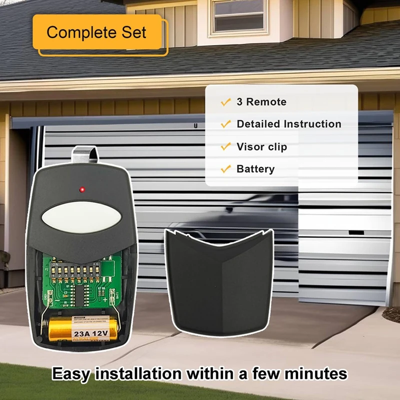 For Linear DTC Delta 3 Remote, 8 Dip Switch Garage Door Opener Remote,Replace DT DTA DTC DTD DT2D DNT00002A,310MHZ,3Pcs