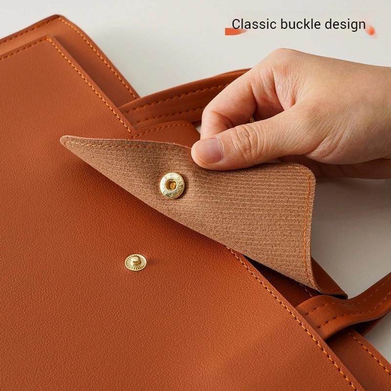 حقيبة فاخرة من جلد البولي يوريثان مقاس A4 ذات سعة كبيرة حقائب ملفات الأعمال لرحلة العمل حقيبة كمبيوتر محمول حقائب الكمبيوتر المحمول مجلدات الجيب