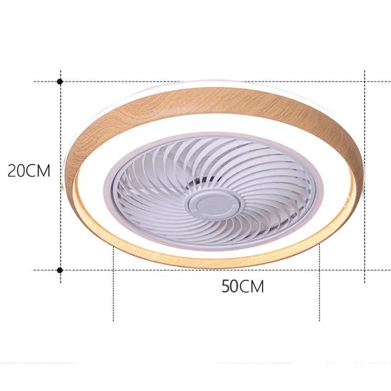 Ultra fino madeira maciça LED teto ventilador lâmpada, quarto, restaurante, nórdico, invisível, ventilador elétrico, decoração remota, ventiladores Ventilador