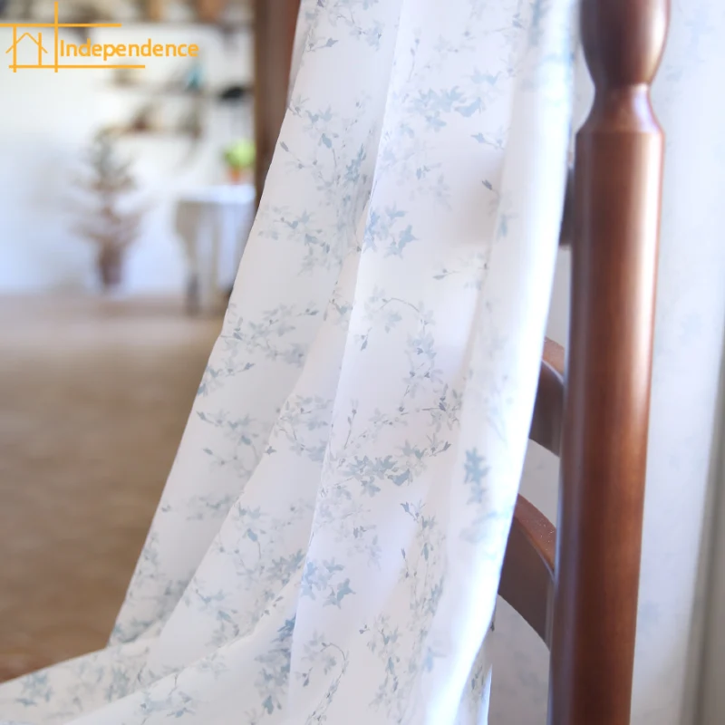 

White Elegant Printing Window Screen Curtains for Living Room Bedroom French Window Balcony Window Customized