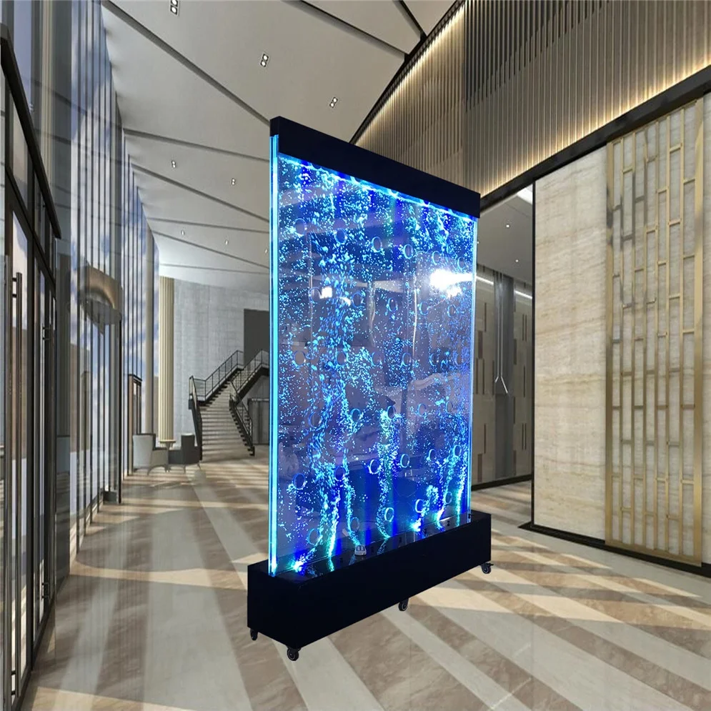 

Freestanding Panel Water Bubble RGB Color Changing Lighted Sliding Room Dividing Screen
