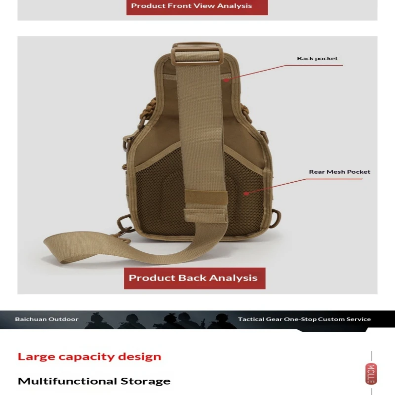 One Shoulder Oblique Span Outdoor Portable Cycling Bag Camouflage Field Sports Hanging Bag Laser Breast Bag