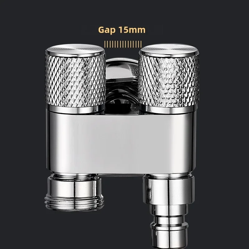 G1/2 1 In Two Out Double Control Washing Machine Faucet Toilet Triangle Valve Kitchen BadSink Bathroom Basin Faucet Accessories