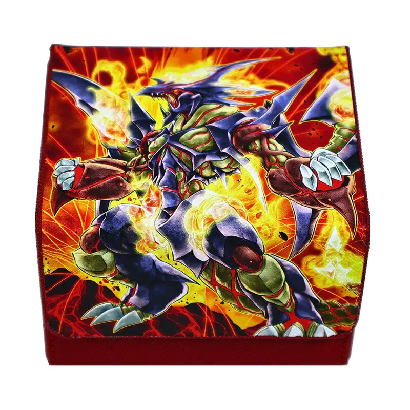 

Ю-Ги-О! Коробка для карт Volcanic Emperor OPTCG DIY из утолщенной кожи большой вместимости для хранения коллекционных карт из аниме-игр