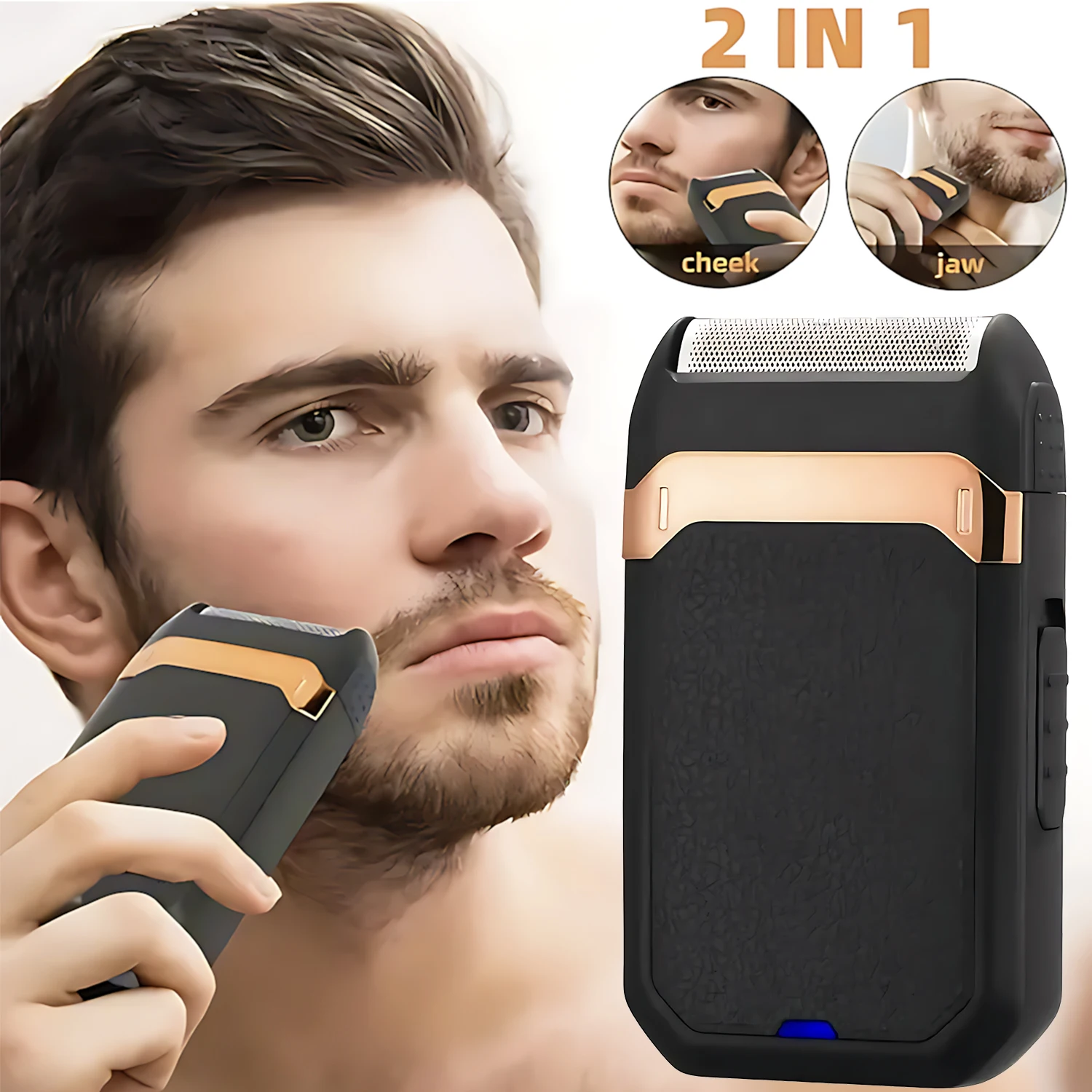 Beard Shaver Electric Sideburns Trimmer For Man With Nail Clipper Cutter Rechargeable Lithium Battery