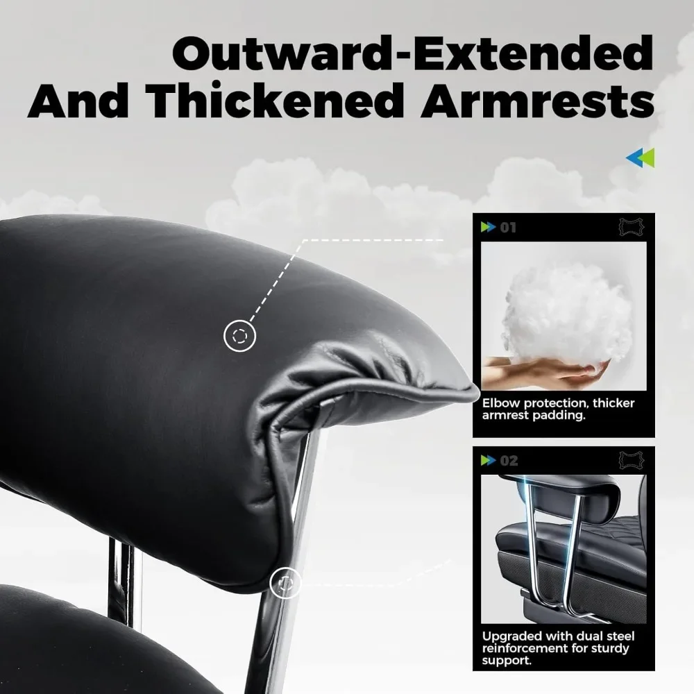 كرسي ألعاب جلدي مريح عالي الظهر مع مسند للقدمين وجيب جانبي للمستخدمين الكبار والطويل #5