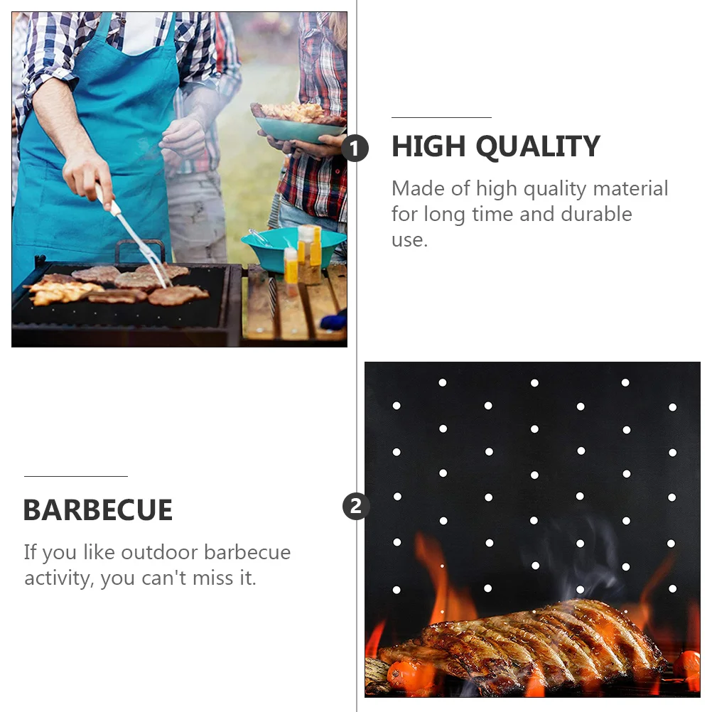 1 قطعة في الهواء الطلق شواء شواء حصيرة غير عصا مقاومة للحرارة قابلة لإعادة الاستخدام الشواء وسادة الطبخ ورقة غير عصا الخبز الحصير شواء حصيرة